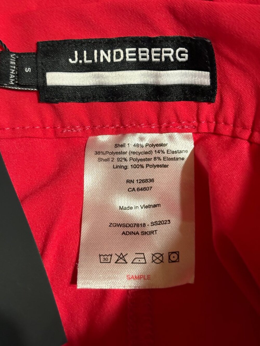 NWT J.Lindeberg Adina Skirt Size Small Pleated Red - Picture 8 of 14